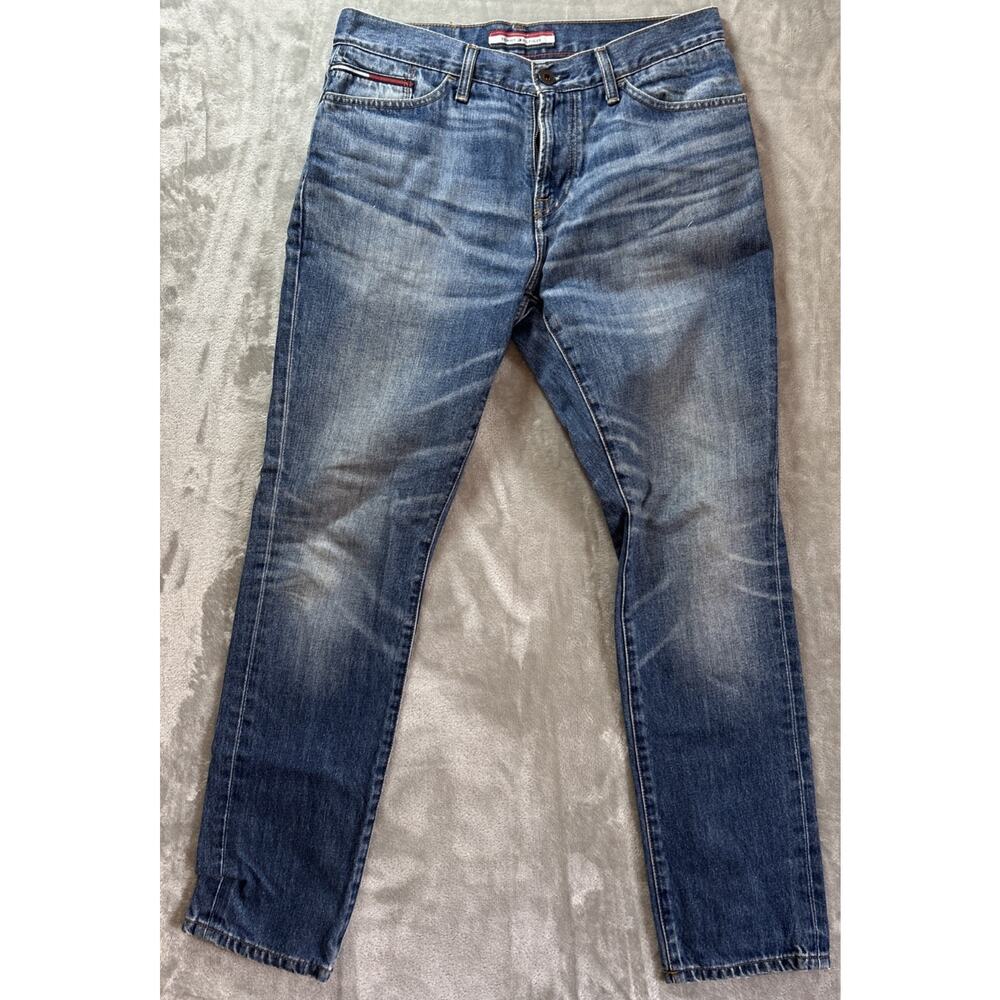 Tommy Hilfiger Jeans Mens 33x32 Slim Retro Americana Academia Designer